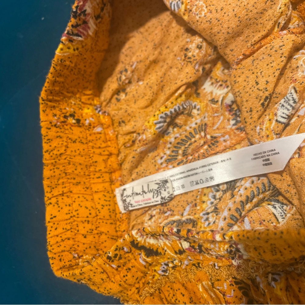 Free People Orange Patterned Women's Shorts